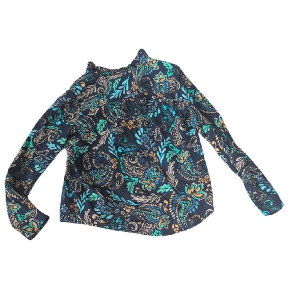 Chic St. John's Bay Blue Paisley Top - New, Size Small - Picture 3 of 5